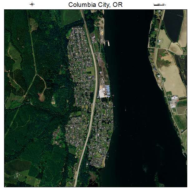 Columbia City, OR air photo map