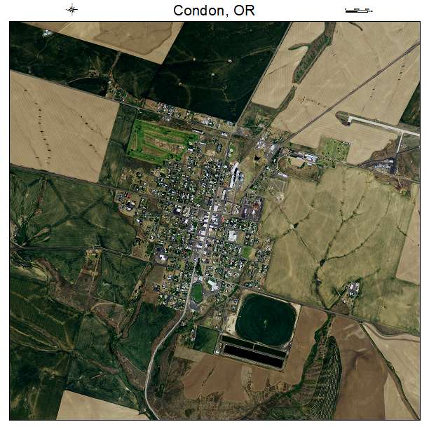 Condon, OR air photo map