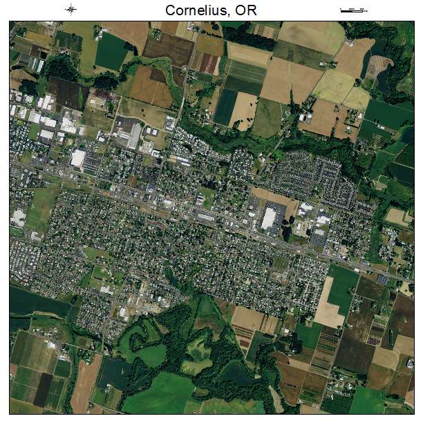 Cornelius, OR air photo map