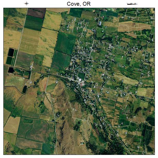 Cove, OR air photo map