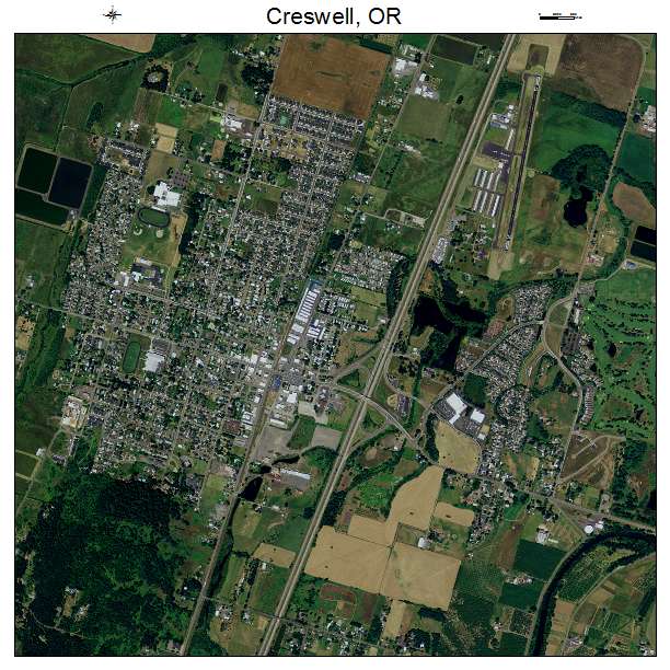 Creswell, OR air photo map