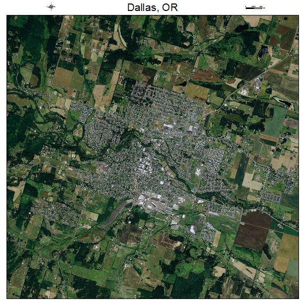 Dallas, OR air photo map