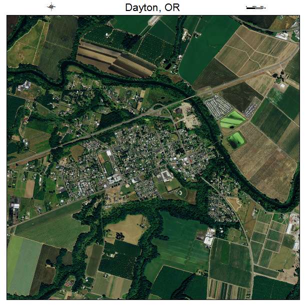 Dayton, OR air photo map