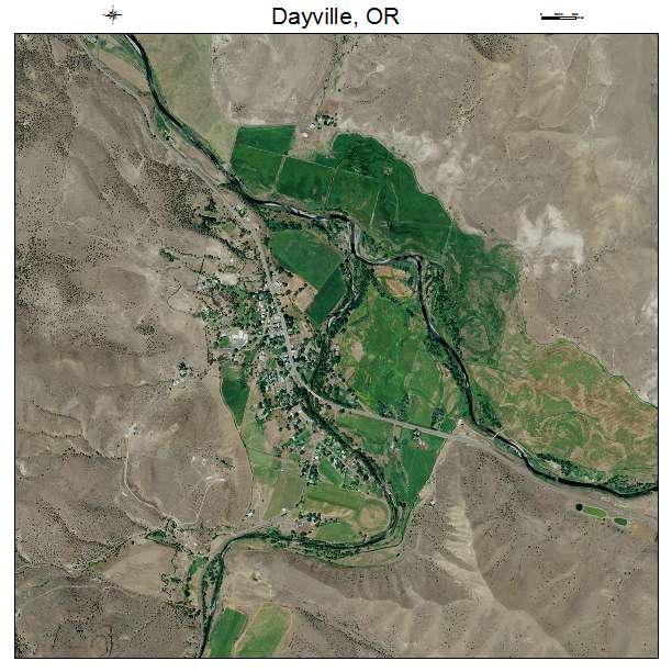 Dayville, OR air photo map