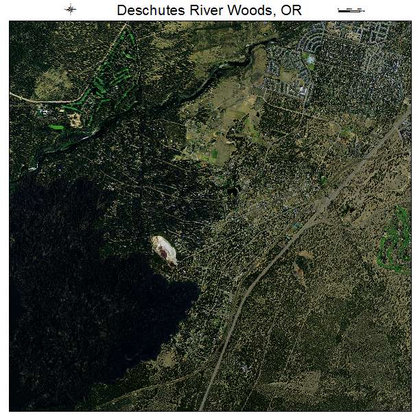 Deschutes River Woods, OR air photo map
