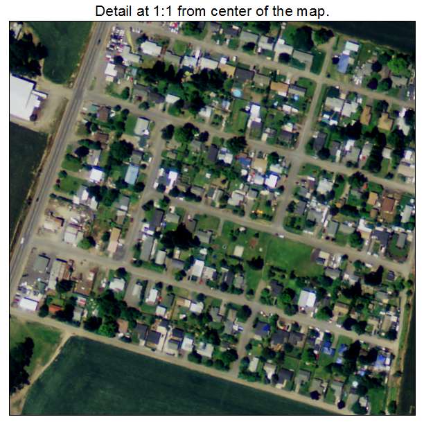 Labish Village, Oregon aerial imagery detail