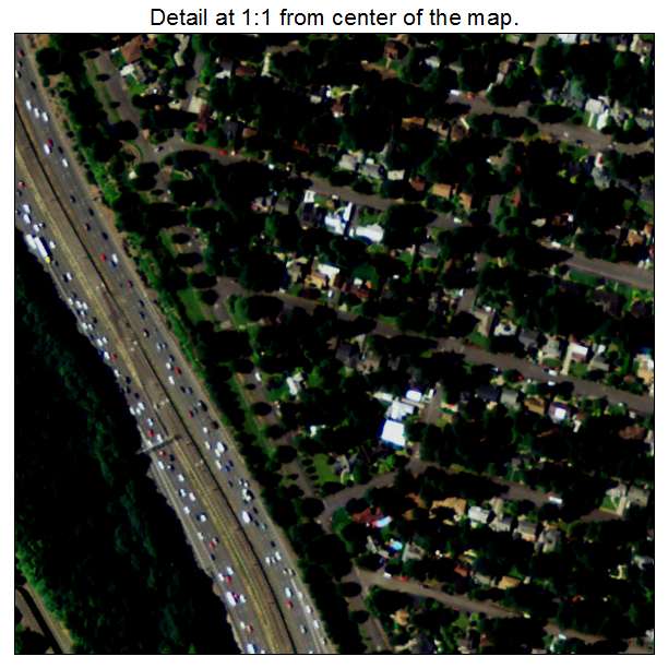 Maywood Park, Oregon aerial imagery detail