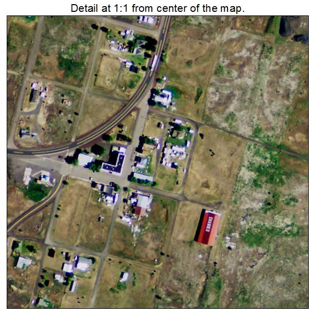 Shaniko, Oregon aerial imagery detail