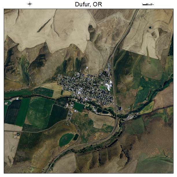 Dufur, OR air photo map