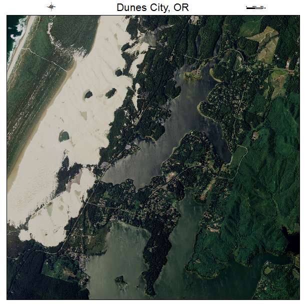 Dunes City, OR air photo map