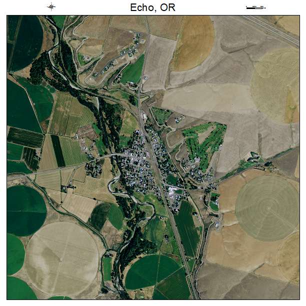 Echo, OR air photo map