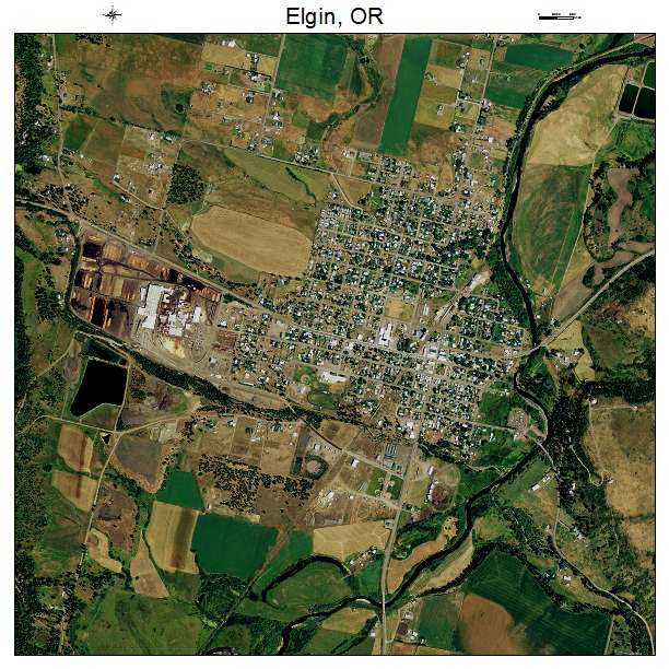 Elgin, OR air photo map
