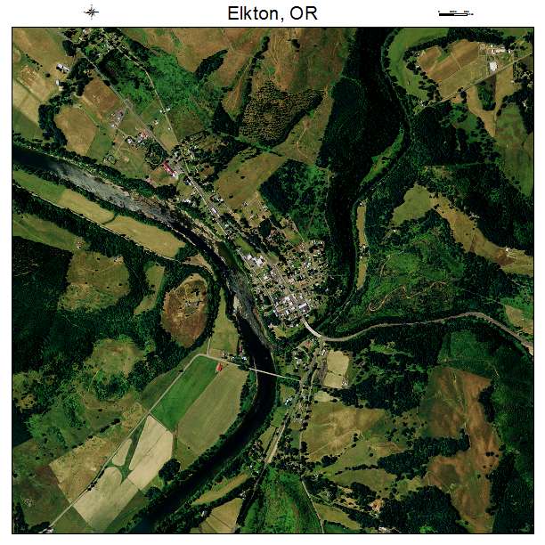 Elkton, OR air photo map