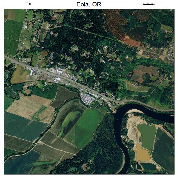 Eola, OR air photo map