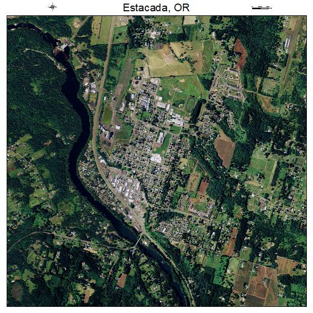 Estacada, OR air photo map