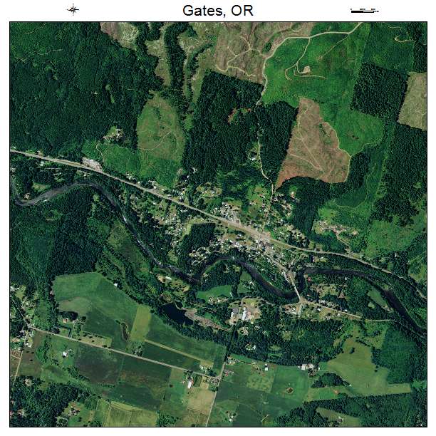 Gates, OR air photo map