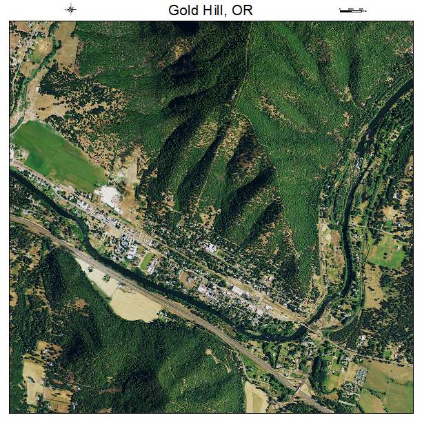 Gold Hill, OR air photo map