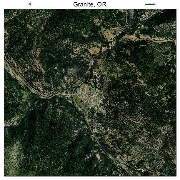 Granite, OR air photo map