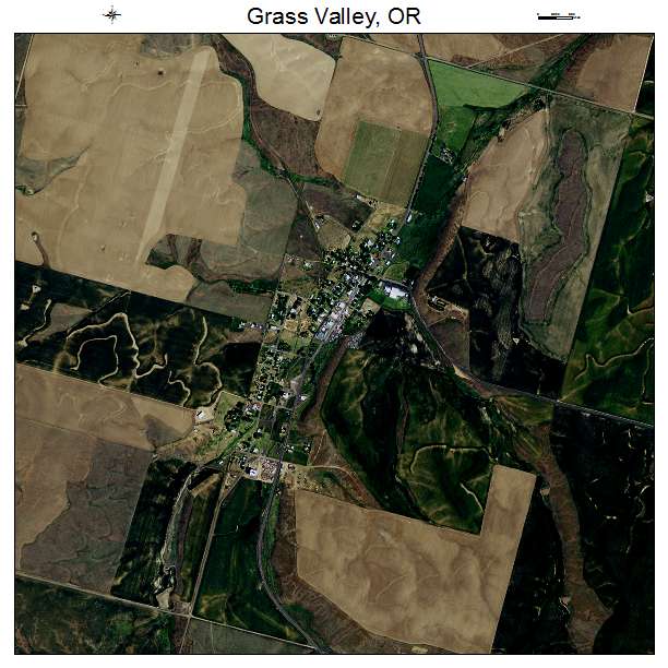 Grass Valley, OR air photo map