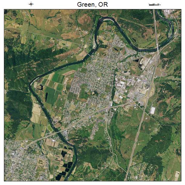Green, OR air photo map