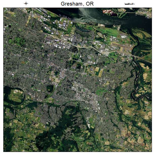 Gresham, OR air photo map