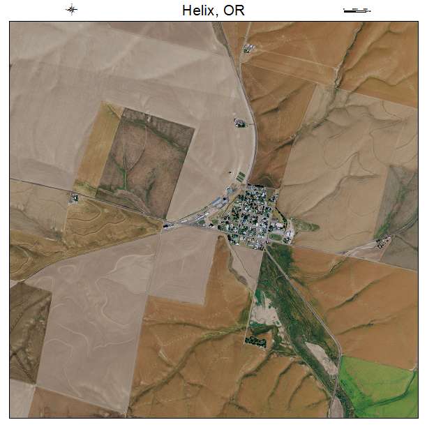Helix, OR air photo map