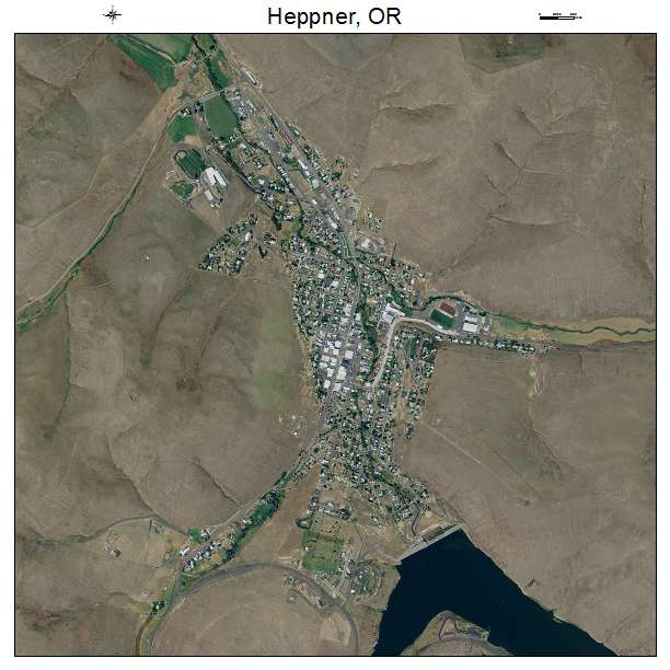 Heppner, OR air photo map
