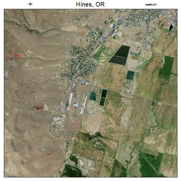 Hines, OR air photo map