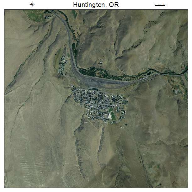 Huntington, OR air photo map