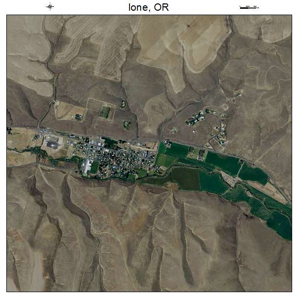 Ione, OR air photo map