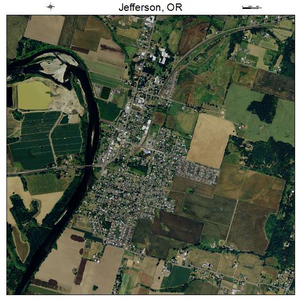 Jefferson, OR air photo map