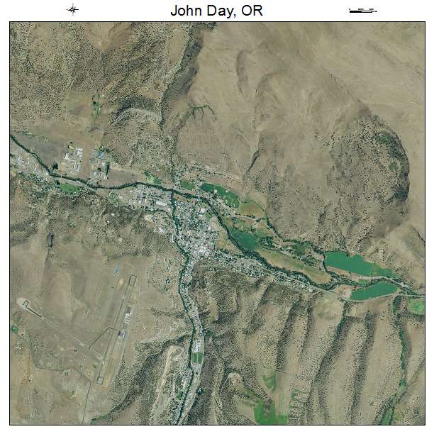 John Day, OR air photo map