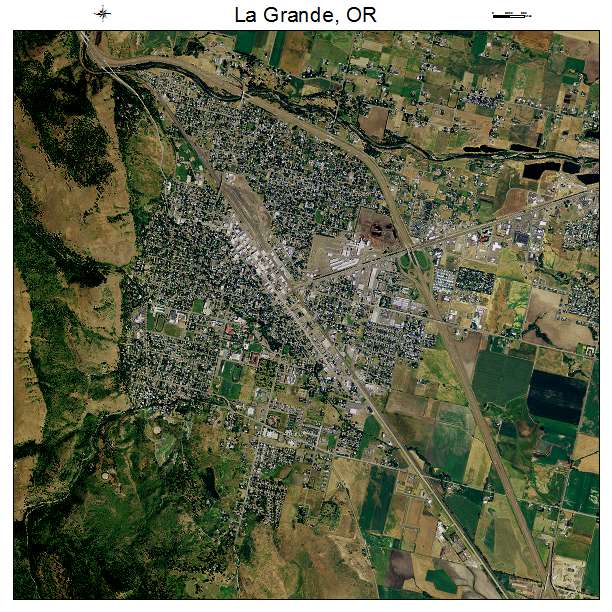 La Grande, OR air photo map