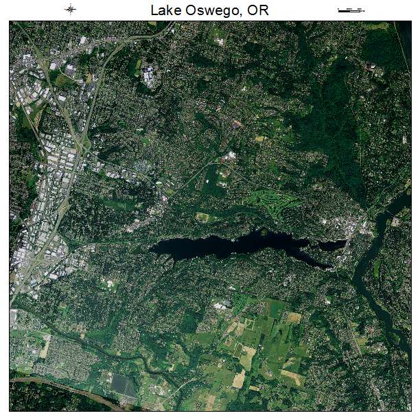 Lake Oswego, OR air photo map