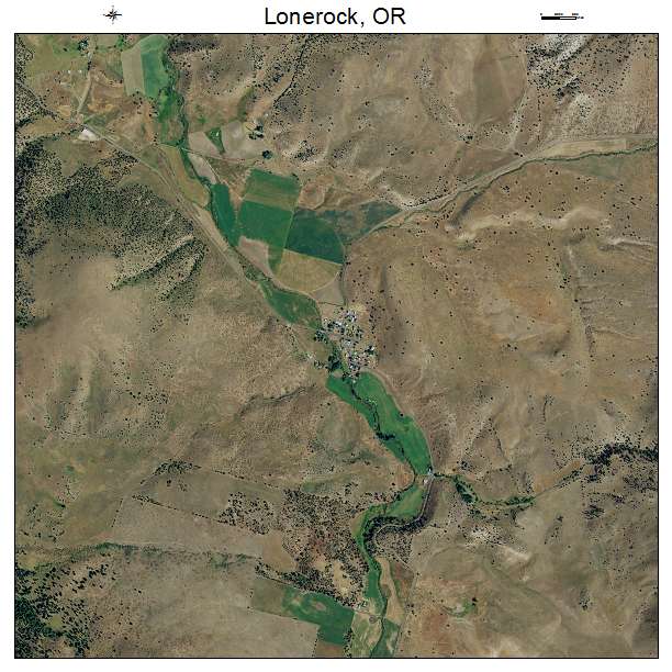 Lonerock, OR air photo map