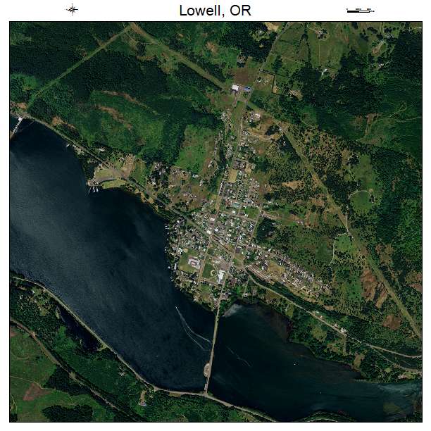 Lowell, OR air photo map