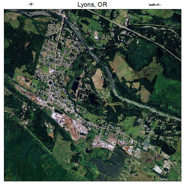 Lyons, OR air photo map