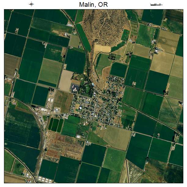 Malin, OR air photo map