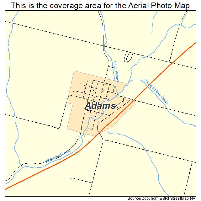 Adams, OR location map 