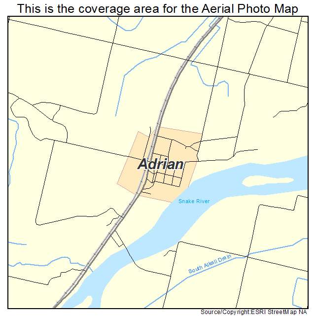 Adrian, OR location map 