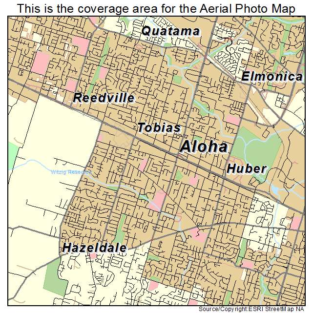 Aloha, OR location map 