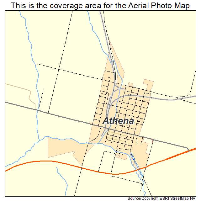 Athena, OR location map 