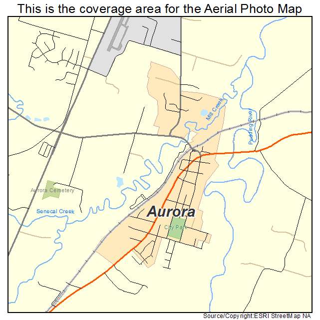 Aurora, OR location map 