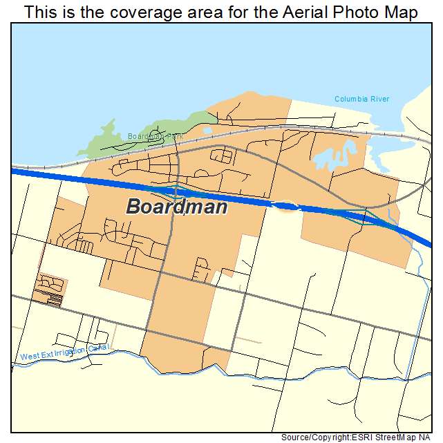 Boardman, OR location map 