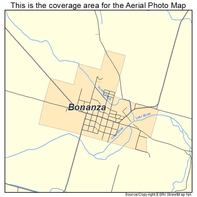 Bonanza, OR location map 