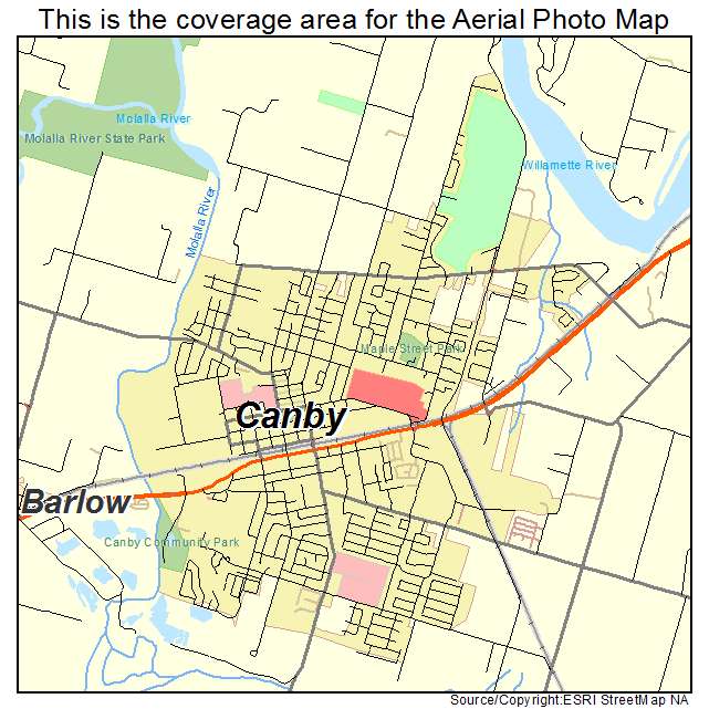 Canby, OR location map 