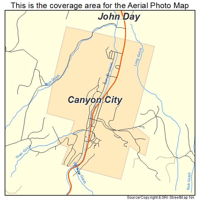 Canyon City, OR location map 