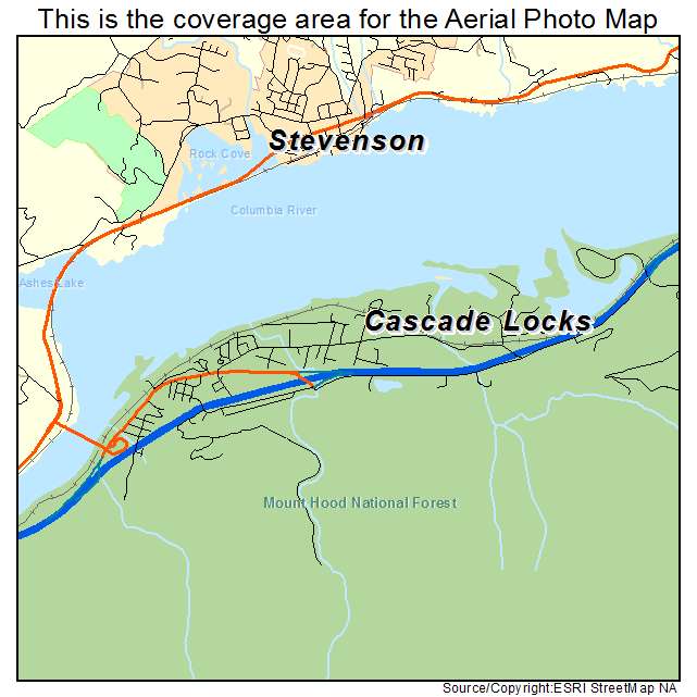 Cascade Locks, OR location map 