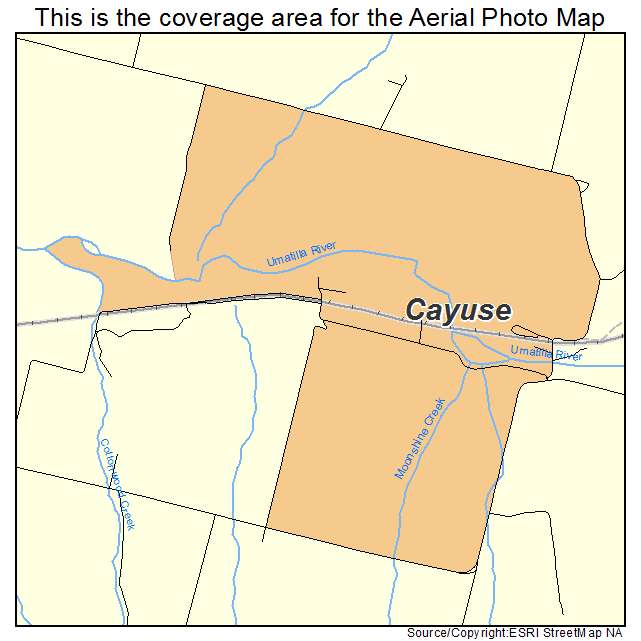 Cayuse, OR location map 