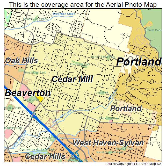 Cedar Mill, OR location map 